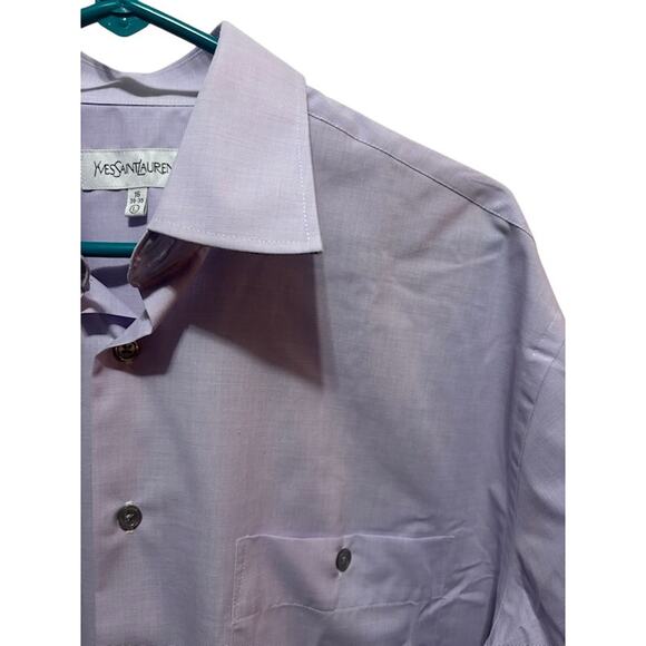 Yves St. Laurent Button Up Purple Lilac Dress Shirt size 16 34-35 Large NWT - Picture 7 of 9